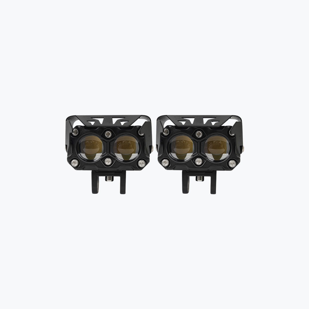 HJG Robotic 2 LED Fog Light Pair with Wiring Harness for Motorcycles