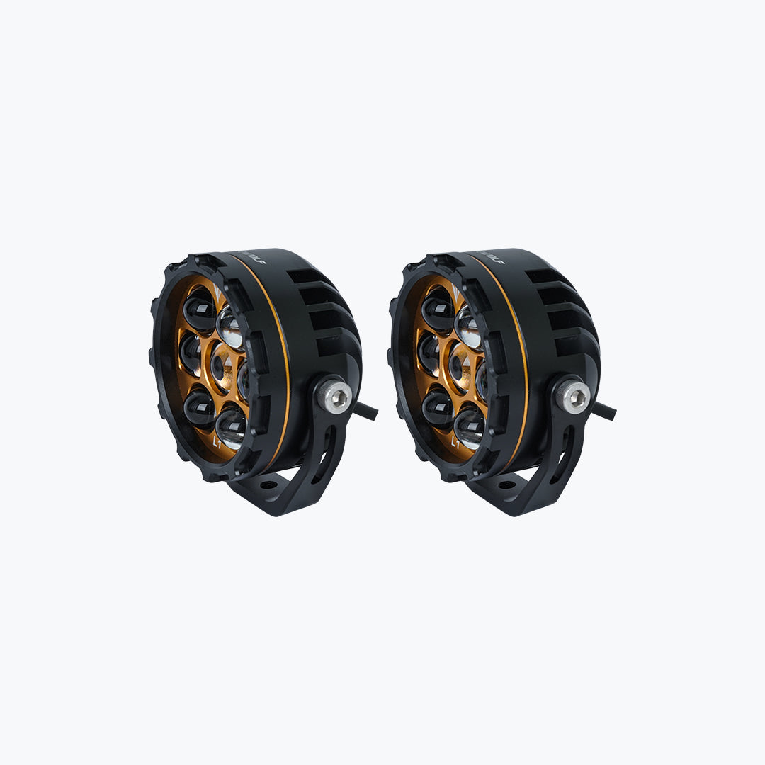 MOTOWOLF Tank Gun L1 7 LED Motorcycle Fog Light Pair