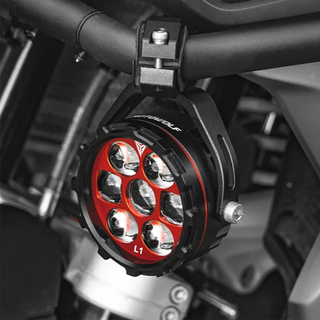 MOTOWOLF Tank Gun L1 7 LED Motorcycle Fog Light Pair