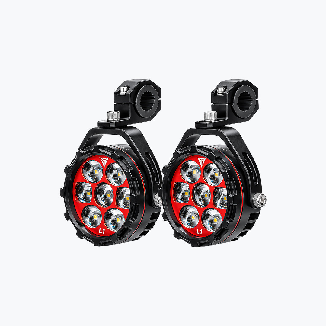 MOTOWOLF Tank Gun L1 7 LED Motorcycle Fog Light Pair