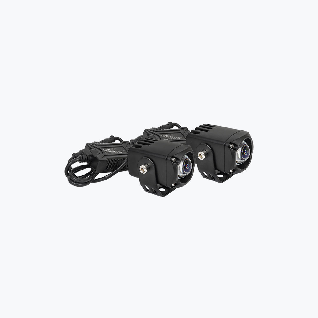 HJG Devil Eye Glass Lens Foglight Pair Universal LED Projector Auxiliary Lights
