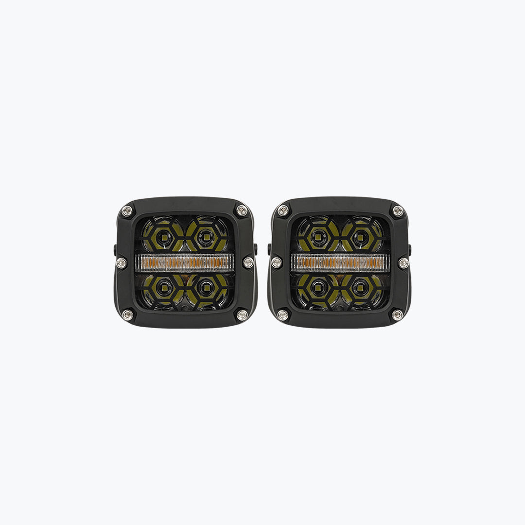 HJG Honeycomb Motorcycle Foglight Pair