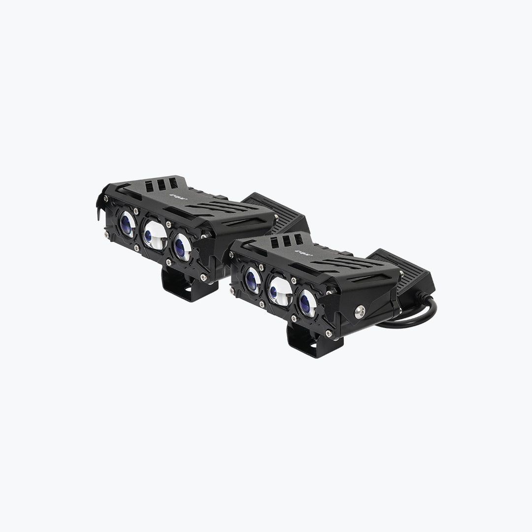 HJG 3 LED Robotic Type 2 Motorcycle Fog Light Pair