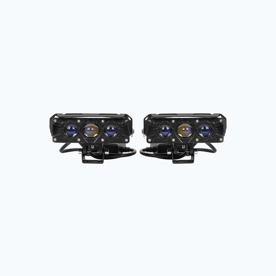 HJG 3 LED Robotic Type 2 Motorcycle Fog Light Pair