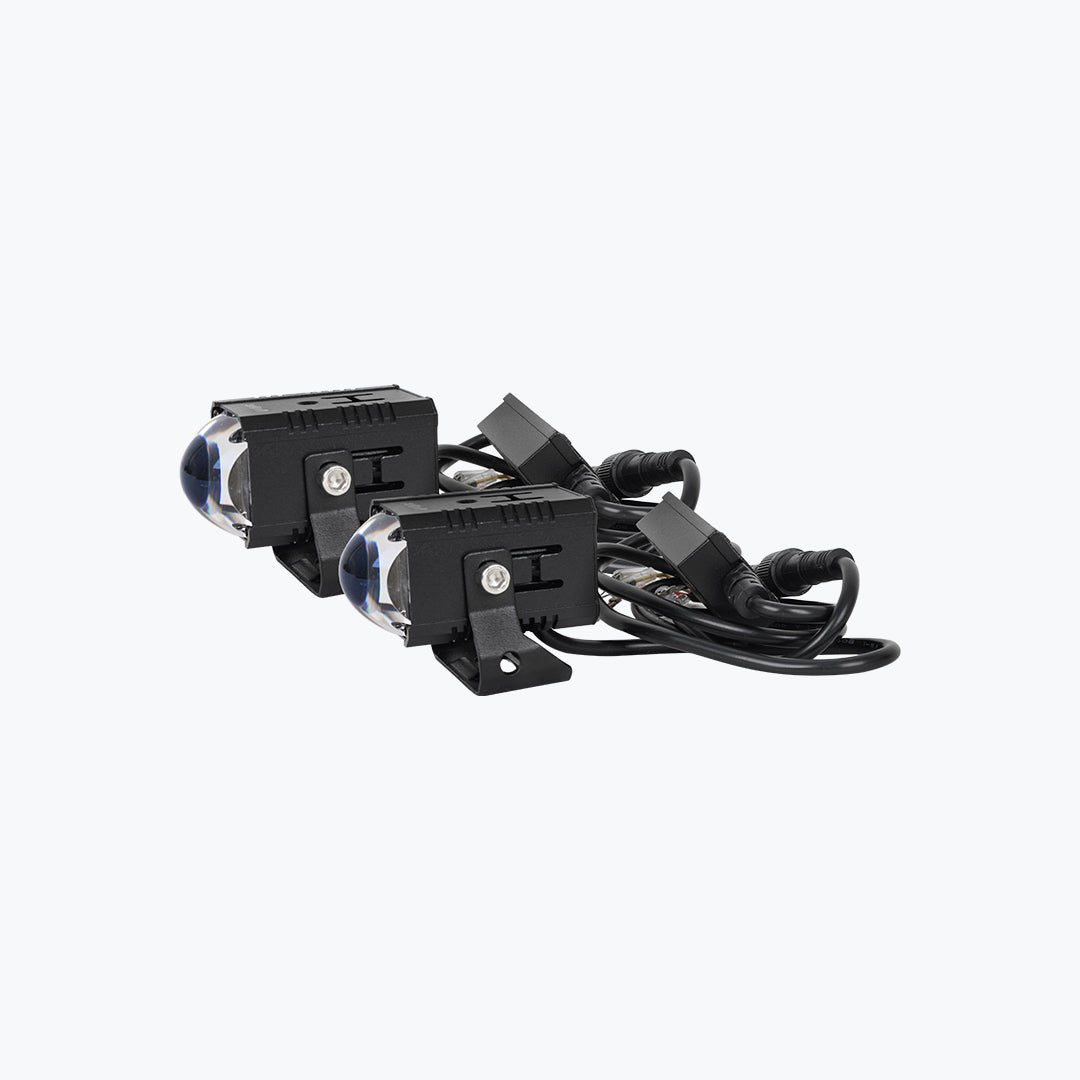 HJG Square H Mini Motorcycle Fog Light Pair