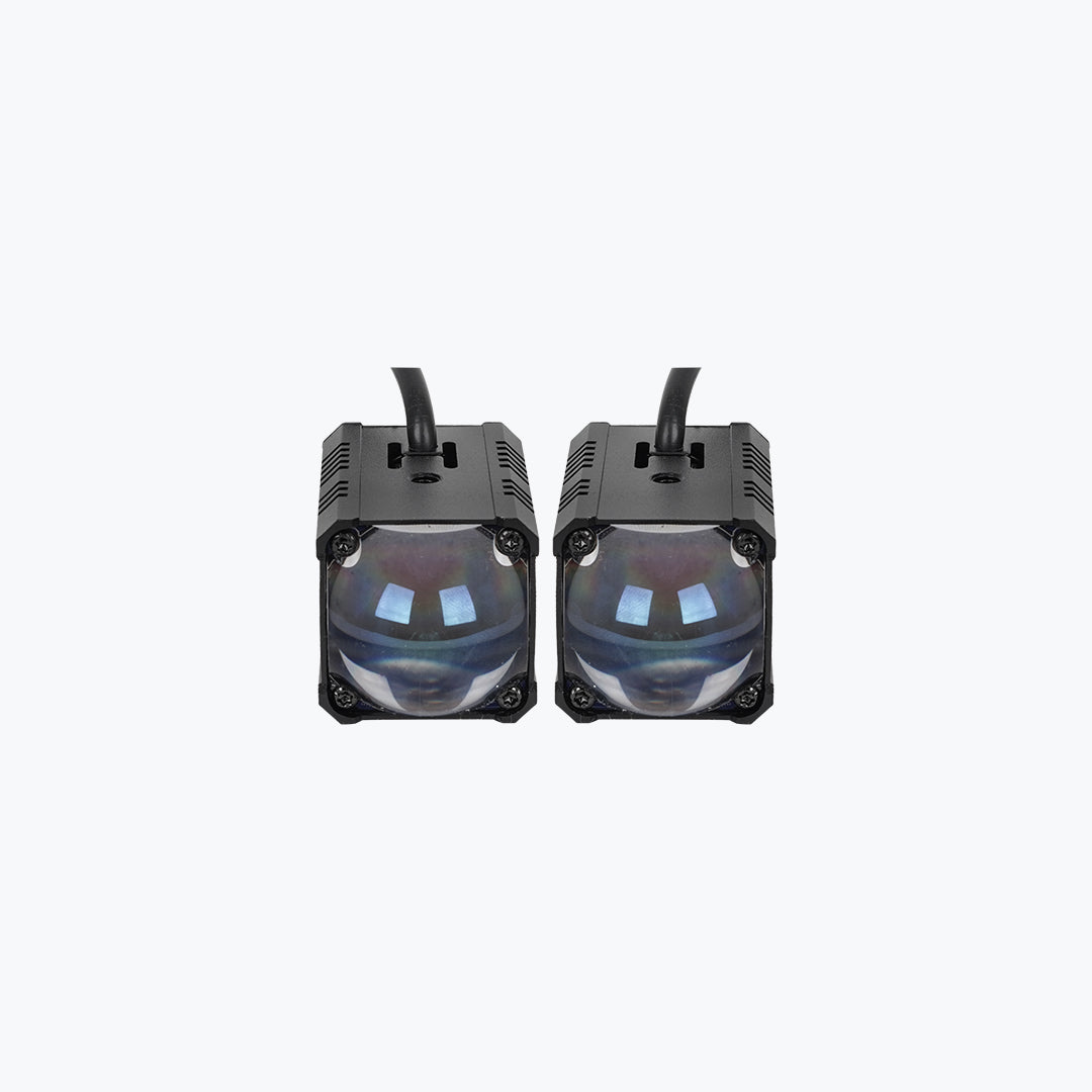 HJG Square H Mini Motorcycle Fog Light Pair
