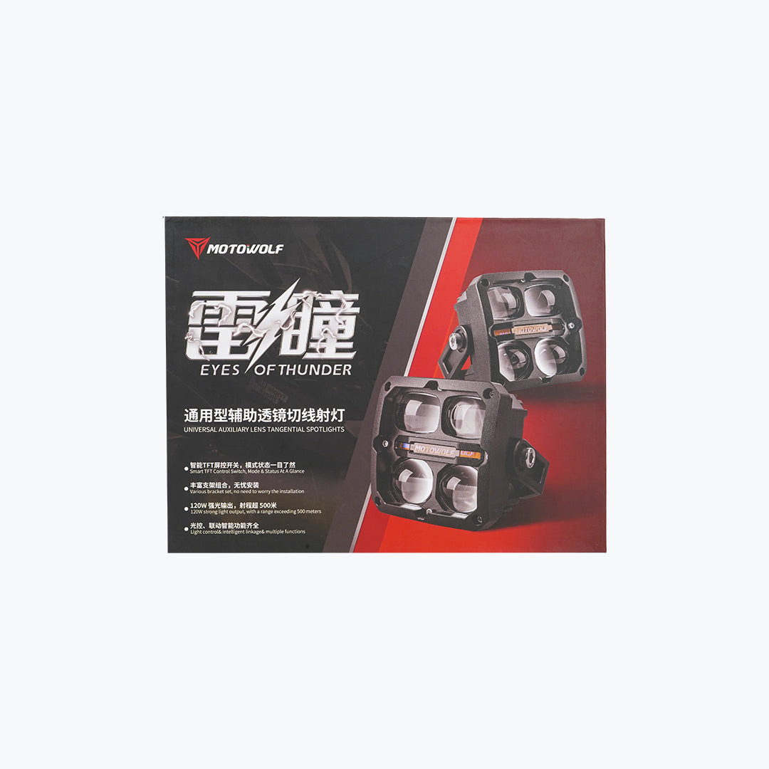 MOTOWOLF Thunder Eye L3-BK Motorcycle LED Fog Light