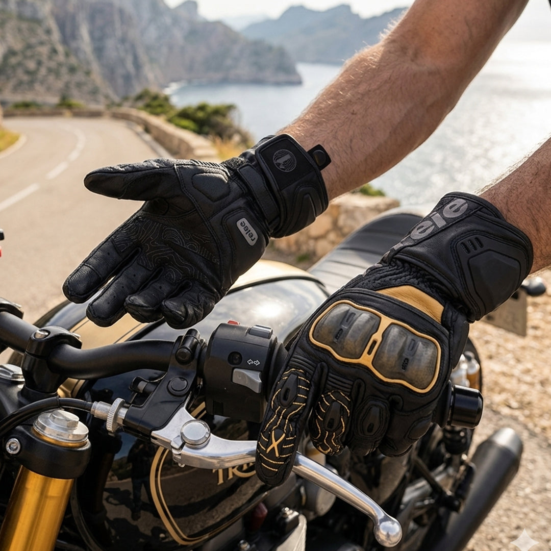 Reise Rhodes Full Gauntlet Riding Gloves Orange