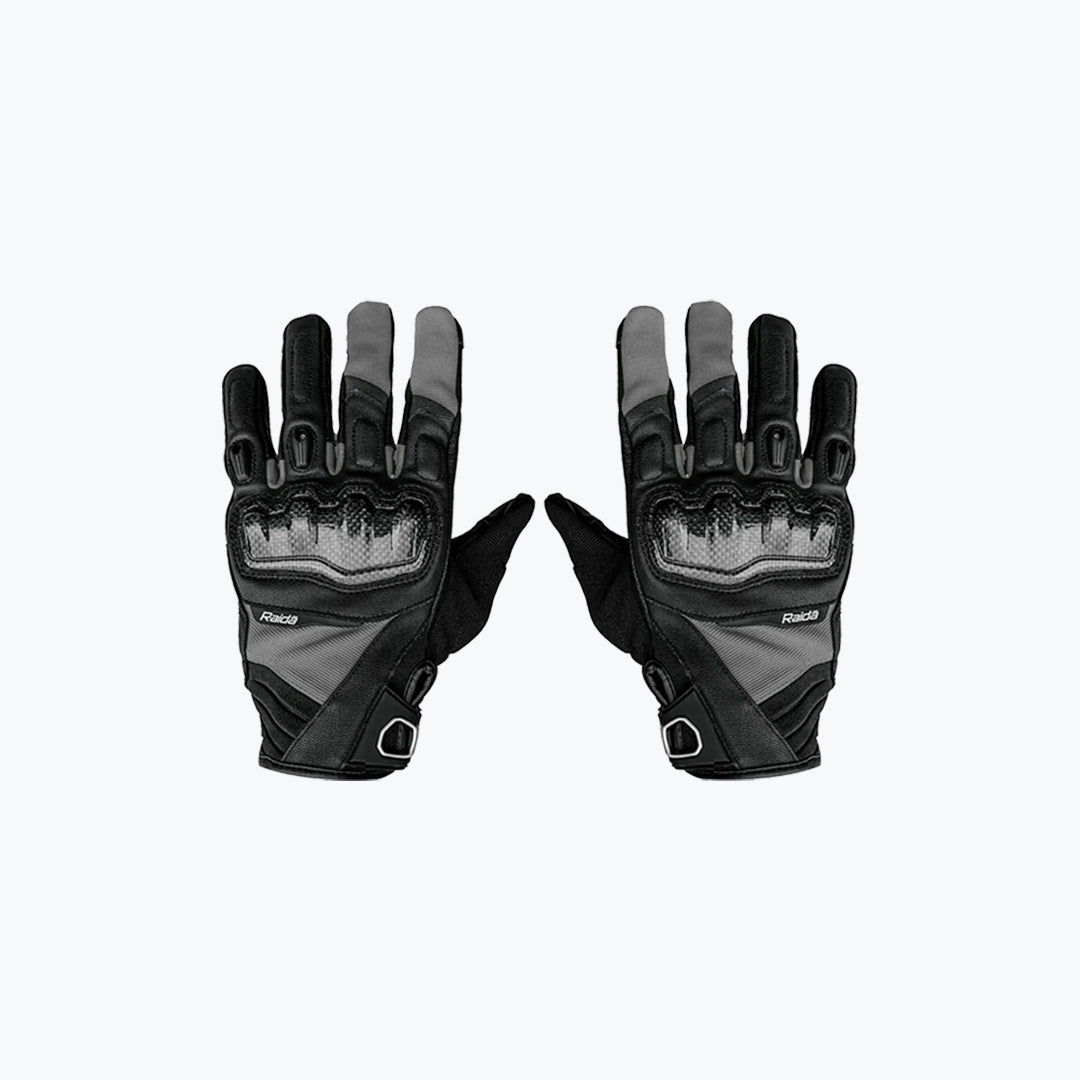 Raida Carbonite Motorcycle Riding Gloves Black Grey