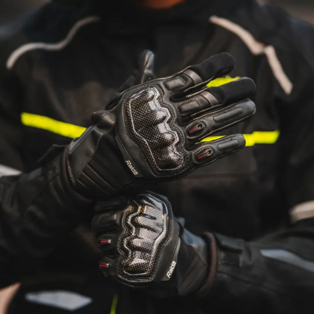 Raida Carbonite Motorcycle Riding Gloves Black Grey
