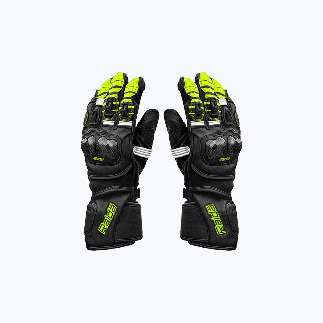 Raida Aeroprix Motorcycle Riding Gloves Hi-Viz Green
