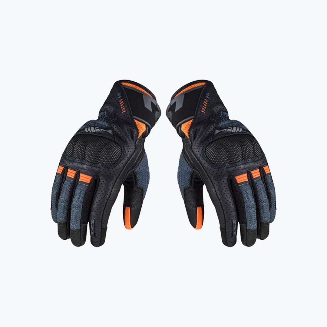 LS2 Air Raptor Man Gloves Dark Blue Hi-V Orange