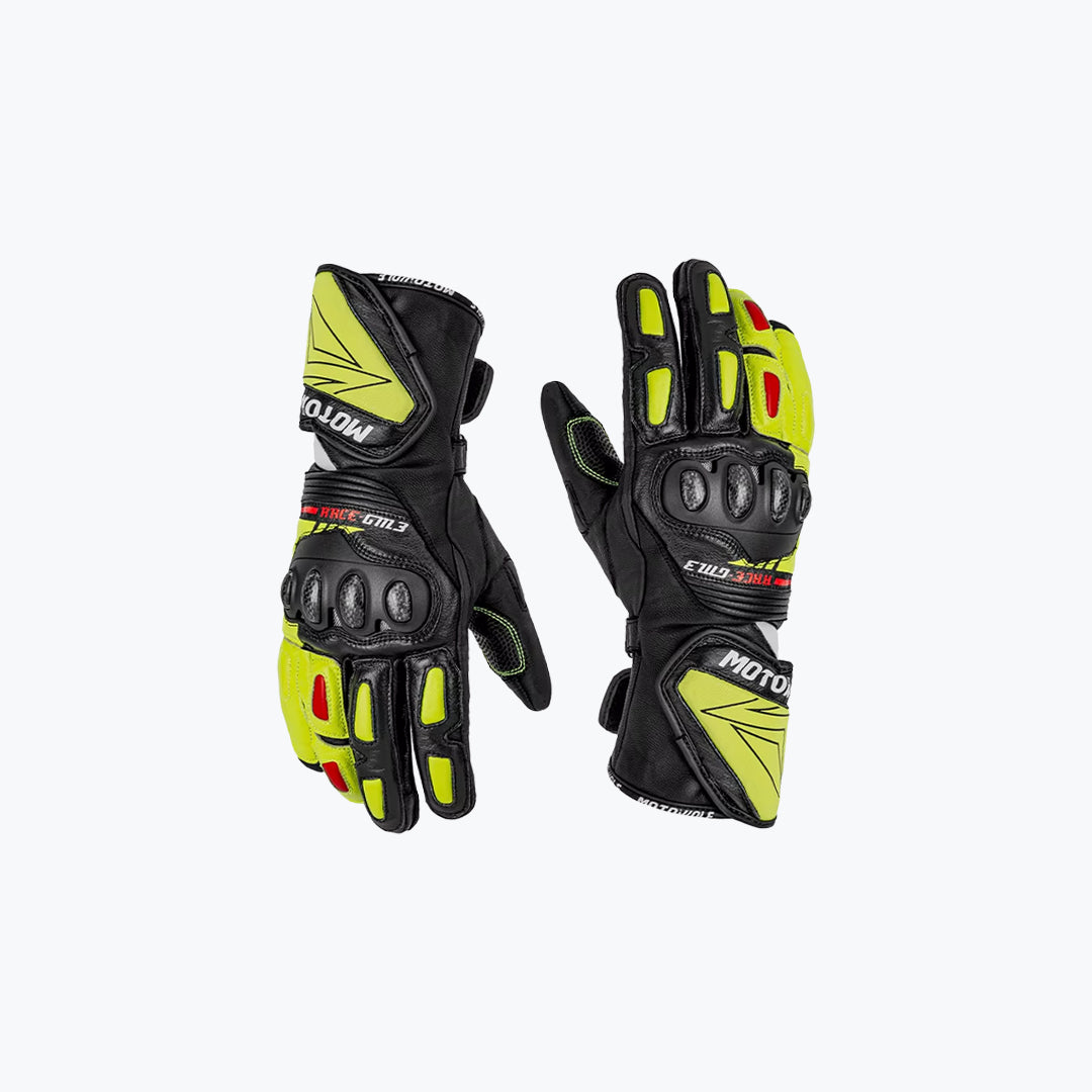 MOTOWOLF GM3 Leather Racing Riding Gloves Green