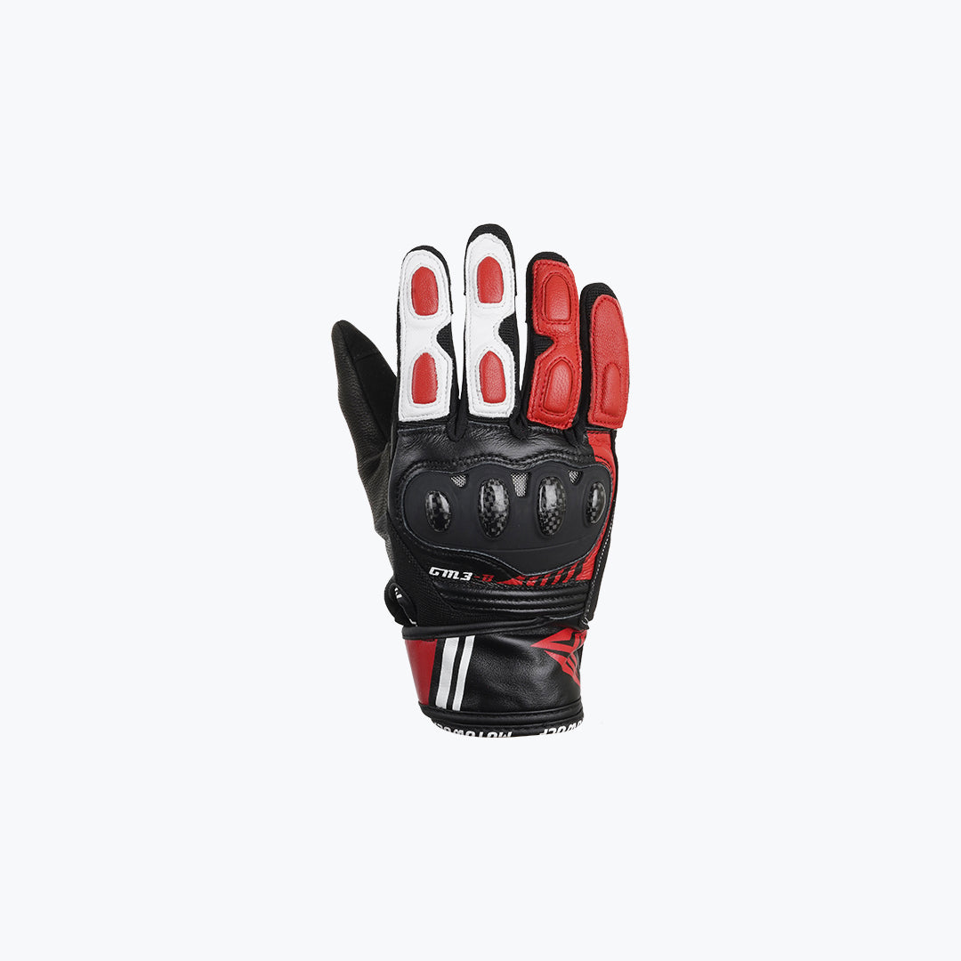 MOTOWOLF GM3-B Leather Riding Gloves Red