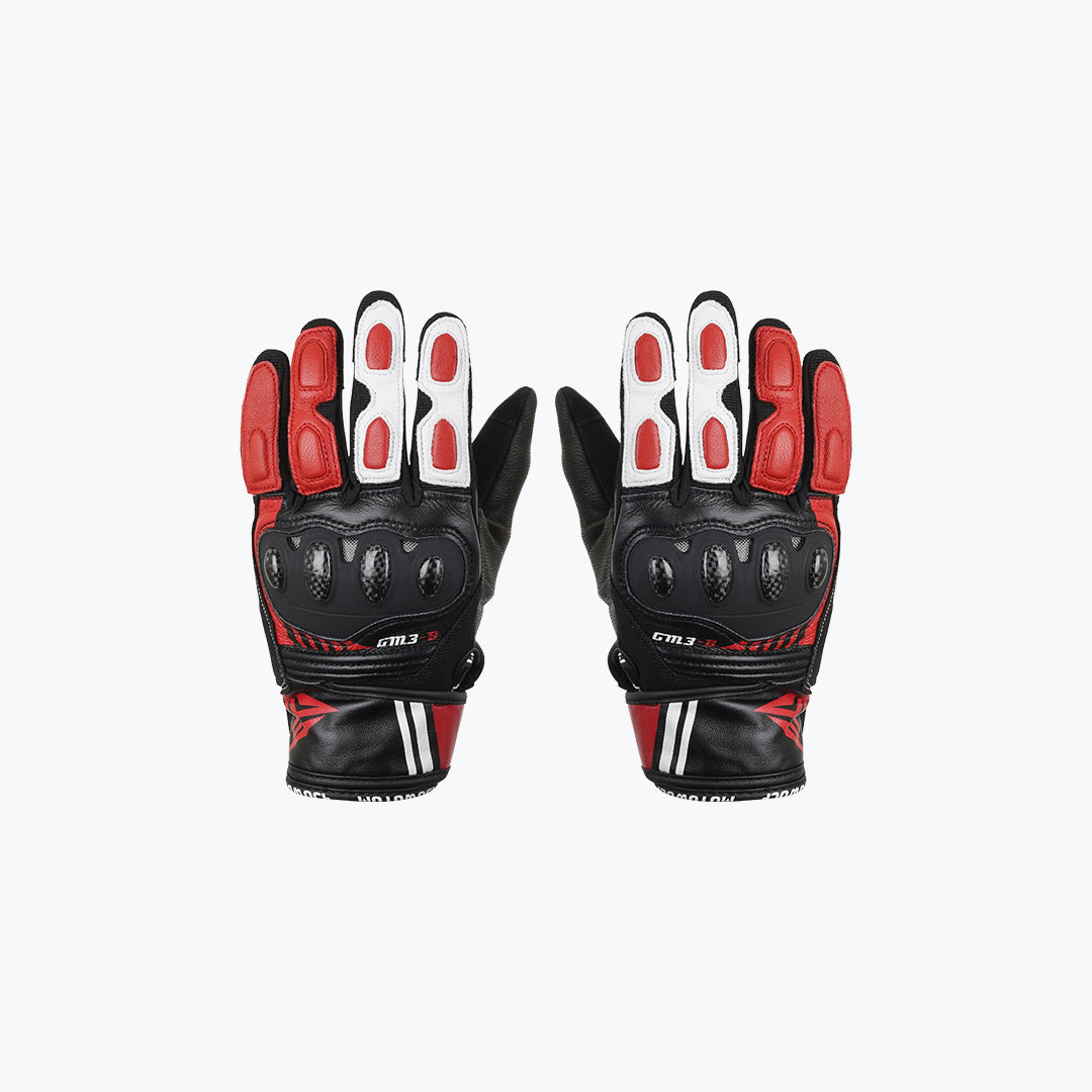 MOTOWOLF GM3-B Leather Riding Gloves Red