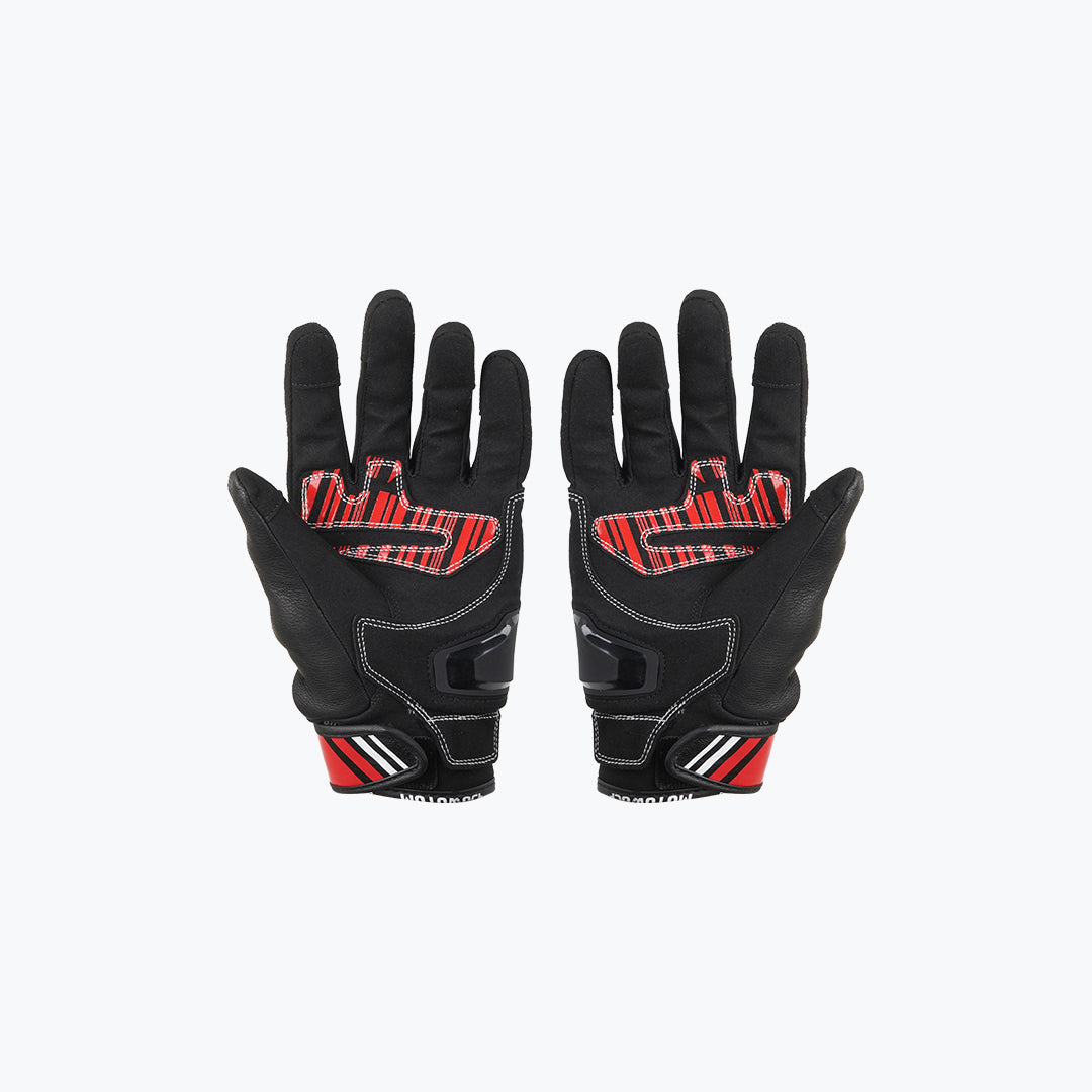 MOTOWOLF GM3-B Leather Riding Gloves Red