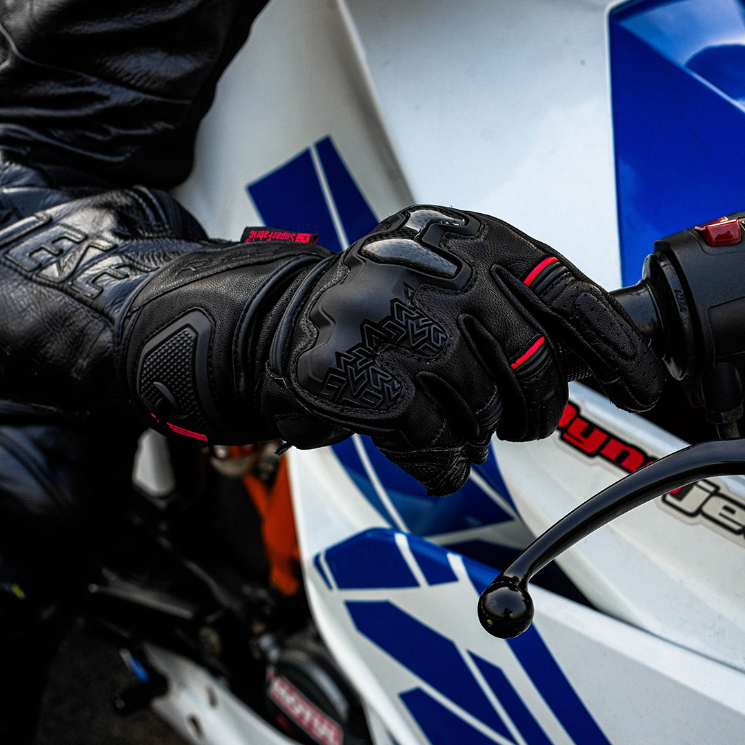 Raida Drift EVO Motorcycle Riding Gloves Black Red