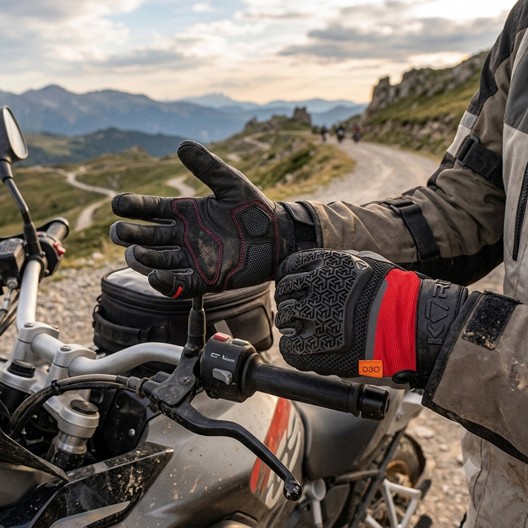 KORDA Adventure Riding Gloves D3O Black Red
