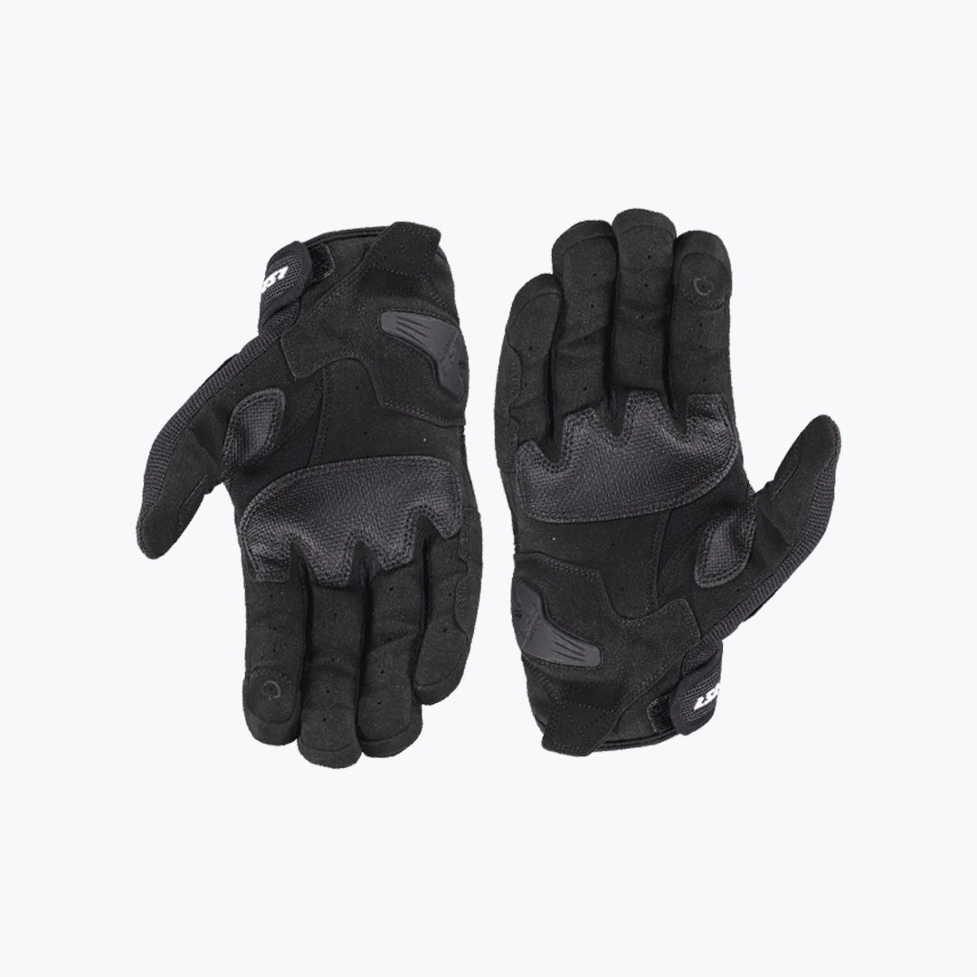 LS2 Atom Man Gloves Black – Lightweight Leather & Mesh Summer Riding Gloves