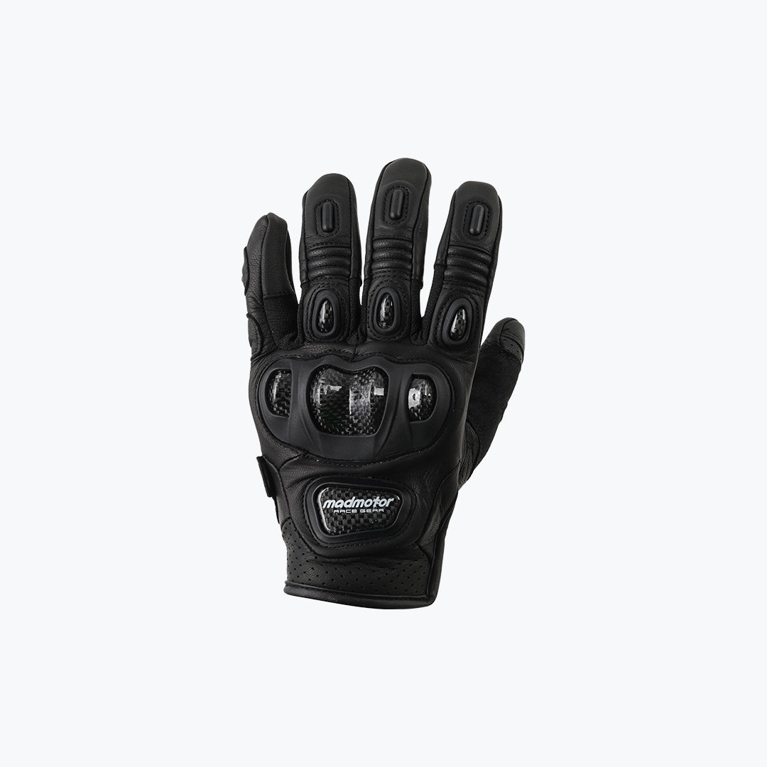 MADMOTOR Carbon MT-22 Black Motorcycle Riding Gloves