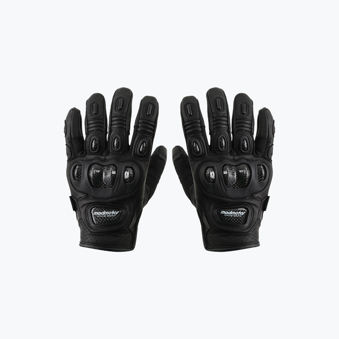 MADMOTOR Carbon MT-22 Black Motorcycle Riding Gloves