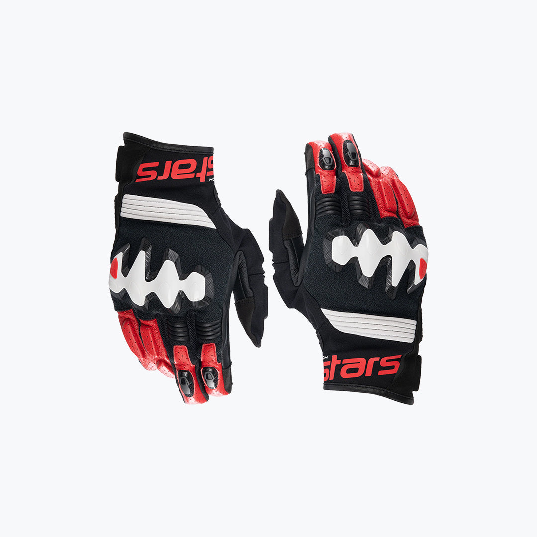 Alpinestars Halo Leather Riding Gloves Black/White/Bright Red
