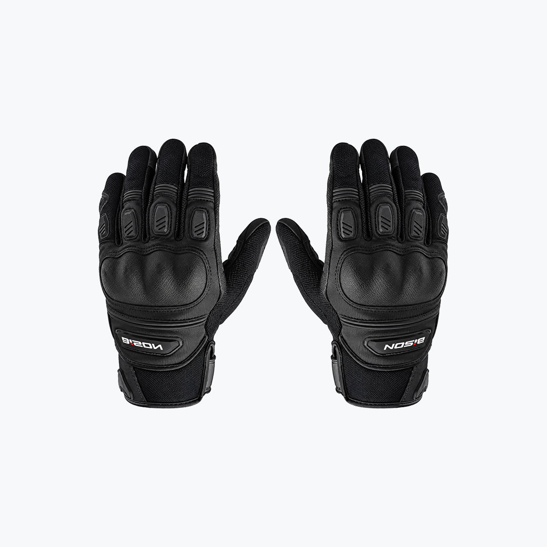 Bison Air Pro Motorcycle Riding Gloves Black Red
