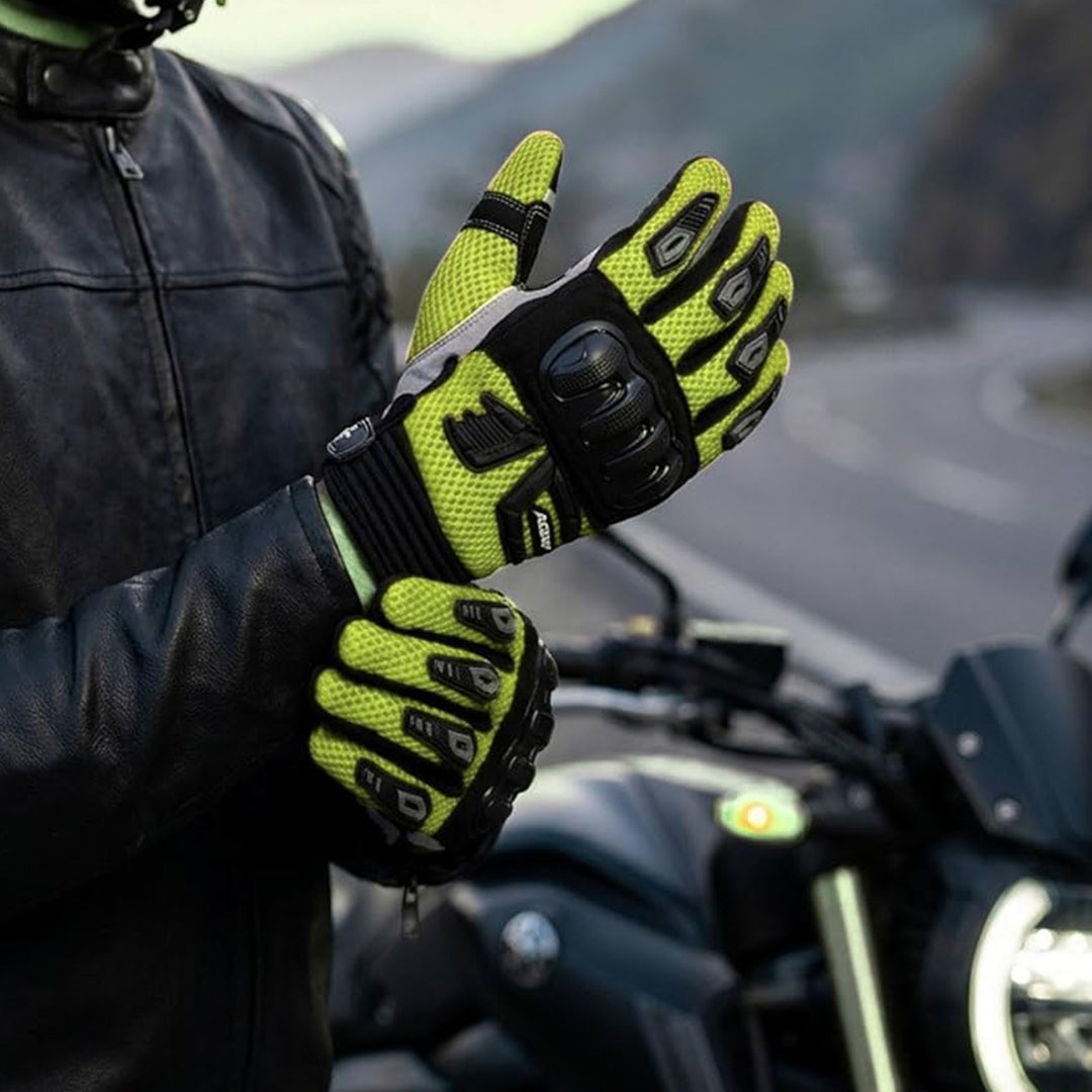 AXOR Airstream Riding Gloves Black Neon Green