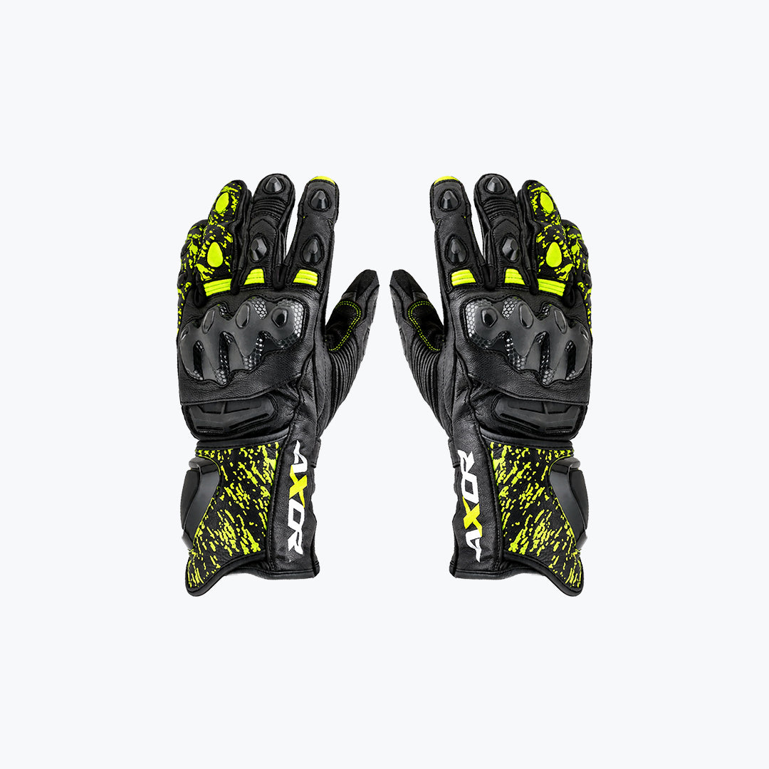 AXOR Enzo Riding Gloves Black Neon Yellow