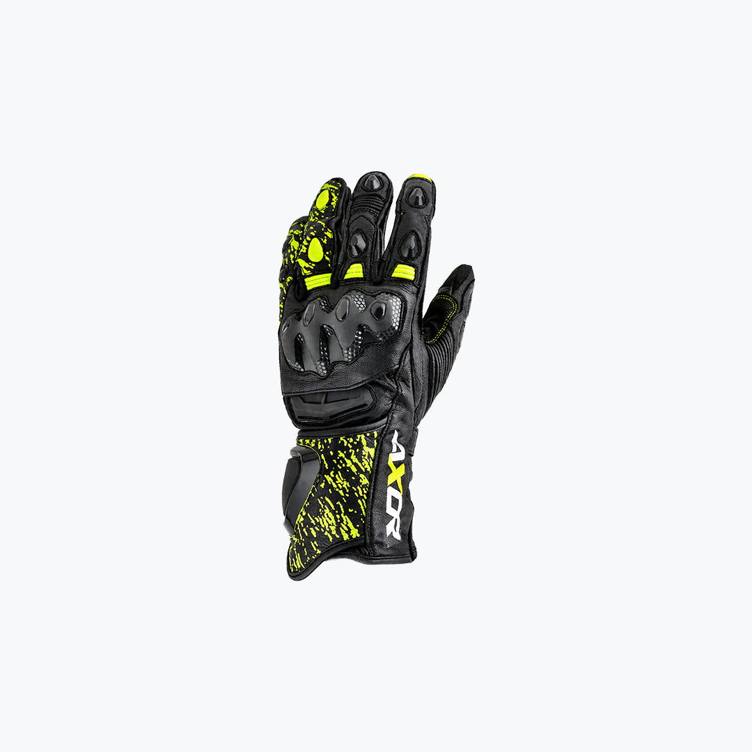 AXOR Enzo Riding Gloves Black Neon Yellow