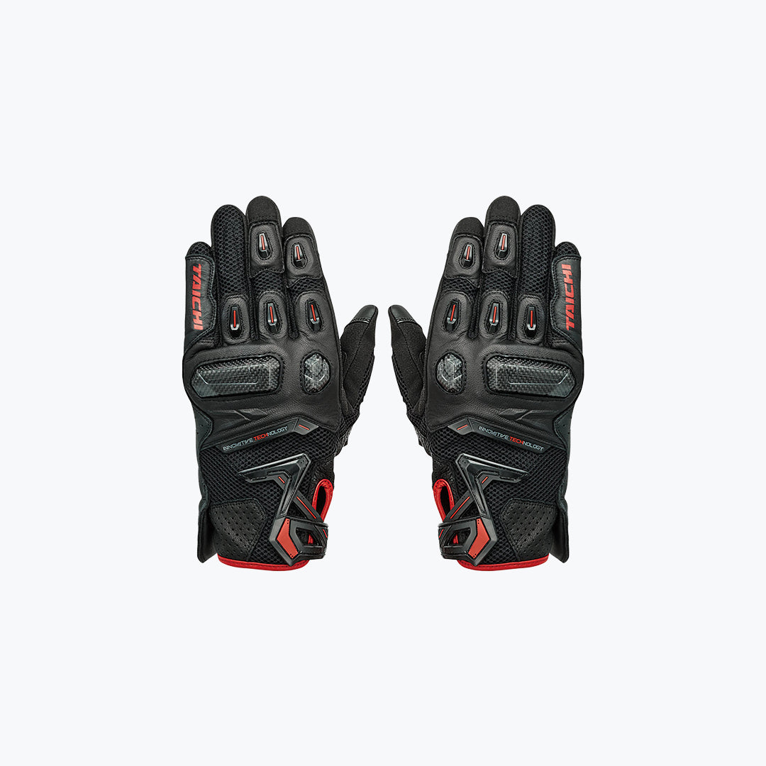RS TAICHI RST442 Raptor Mesh Motorcycle Gloves Black Red