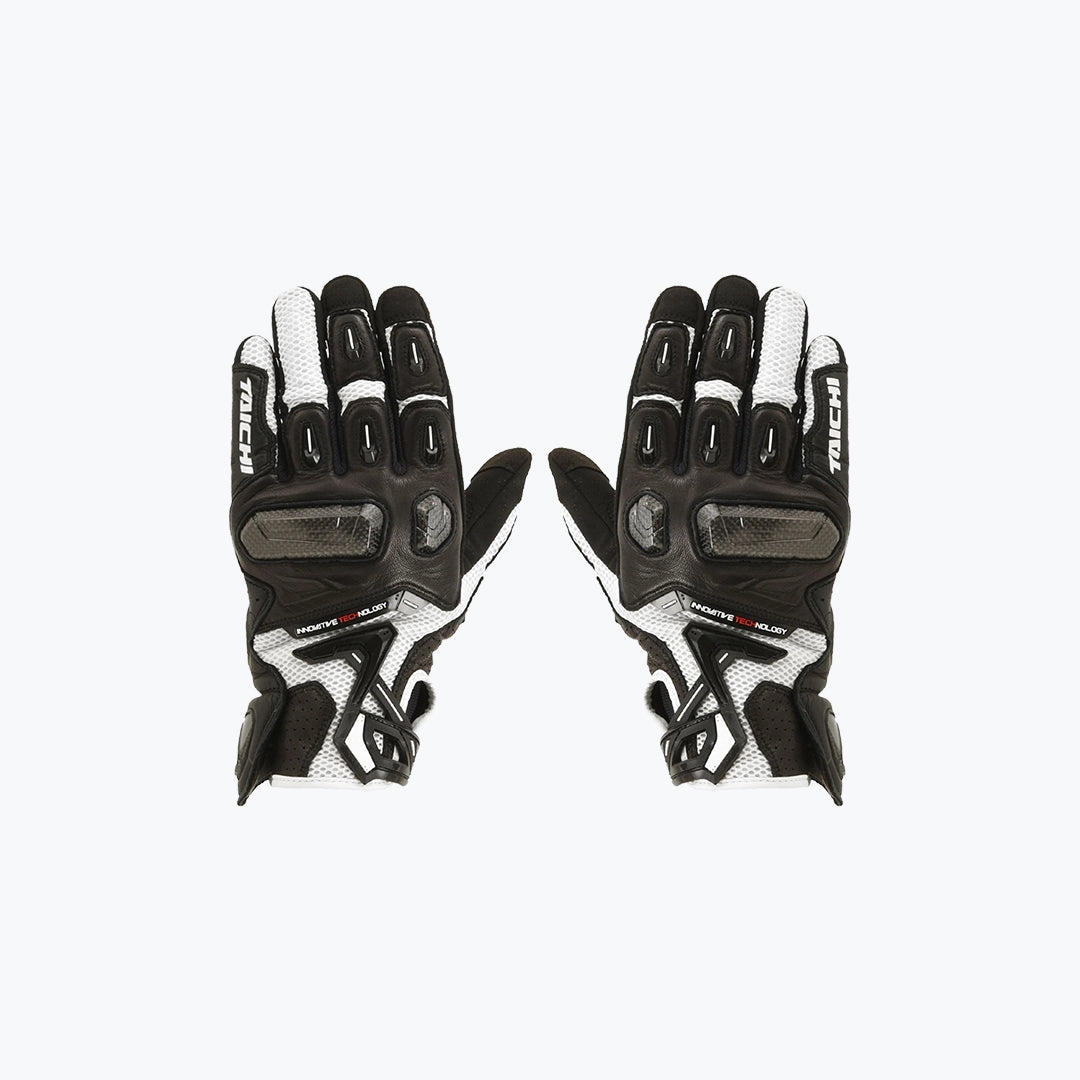 RS TAICHI RST442 Raptor Mesh Motorcycle Gloves Black White