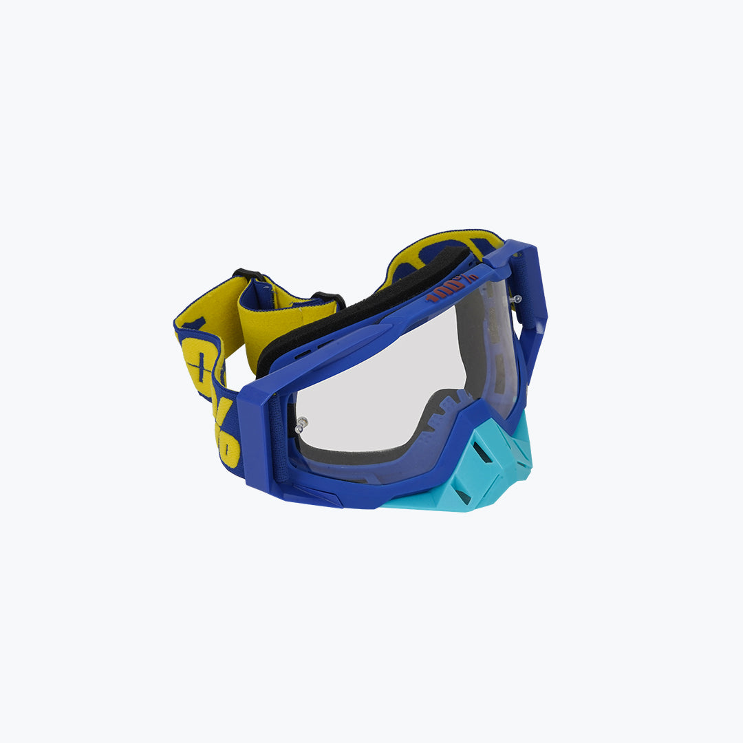100% Goggles Blue Nose Blue Yellow Clear Tint with Box