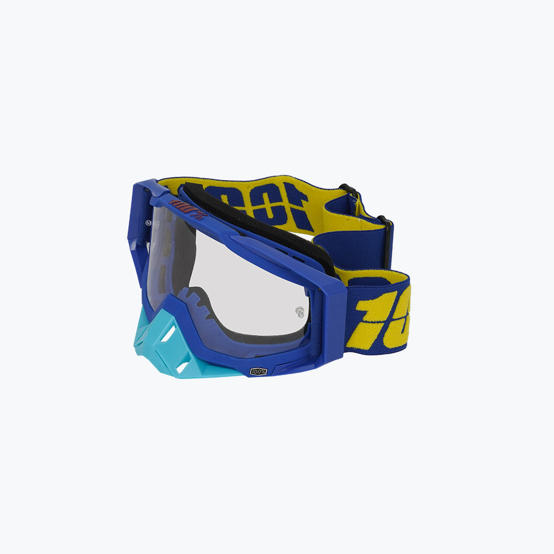 100% Goggles Blue Nose Blue Yellow Clear Tint with Box