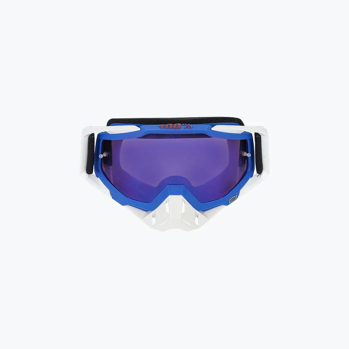 100% GOGGLES WHITE NOSE & FRAME BLUE TINT WITH BOX