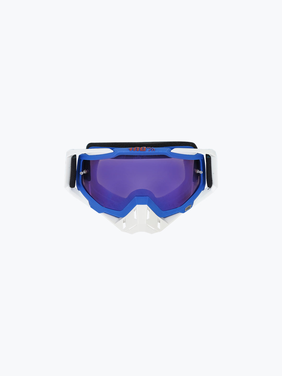 100% GOGGLES WHITE NOSE & FRAME BLUE TINT WITH BOX