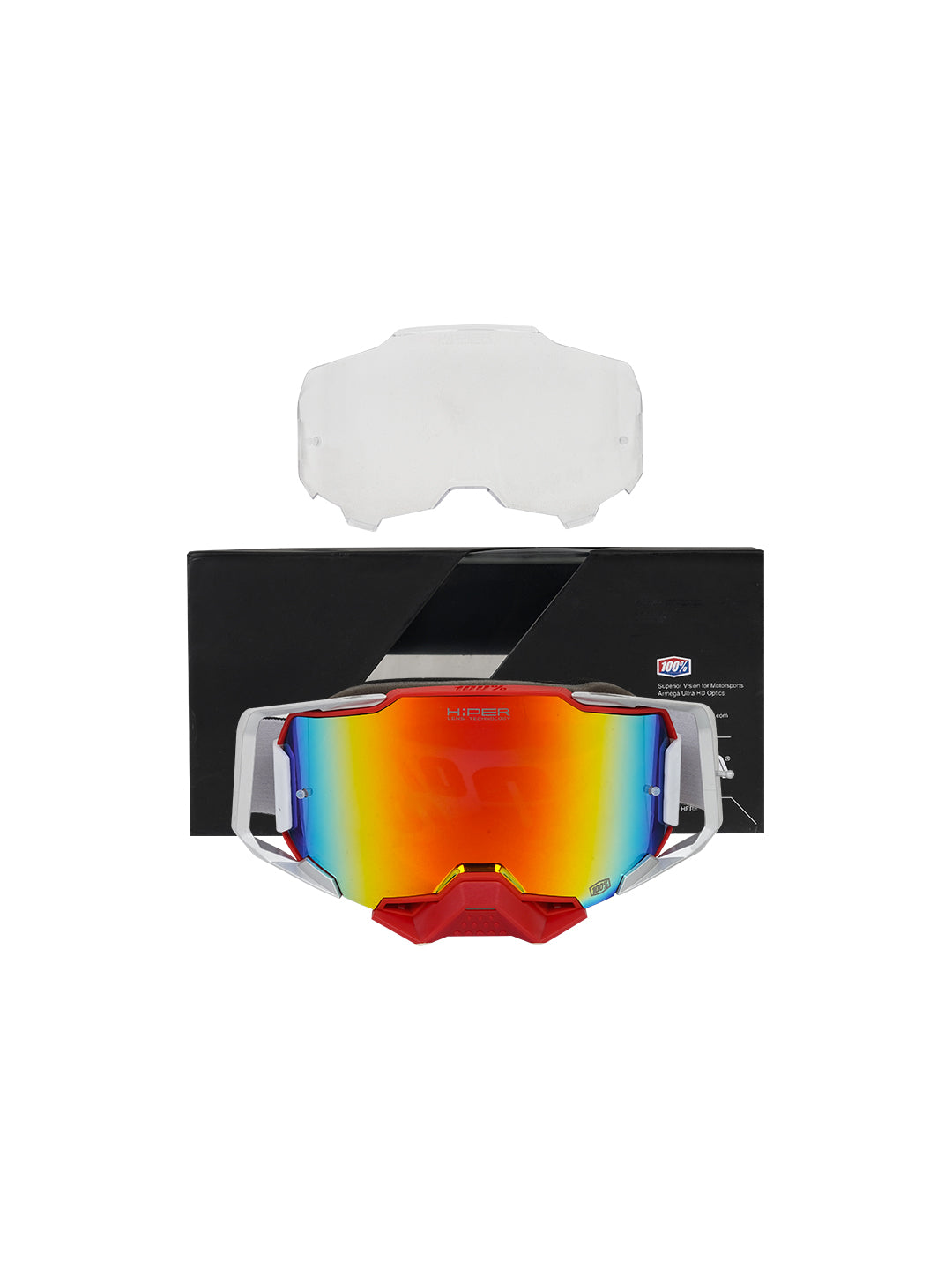 100% Armega Replica Goggles With Box RED GREY.F RED.N RED BLU Tint