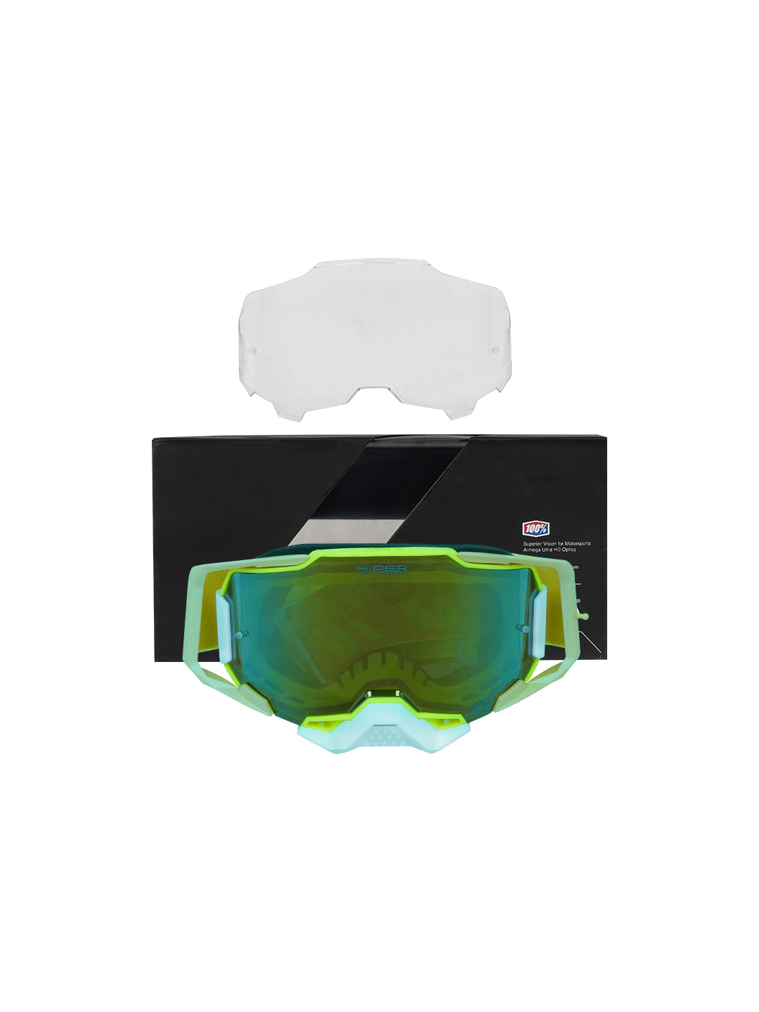 100% Armega Replica Goggles With Box YLW.F WHT.N GOLD Tint