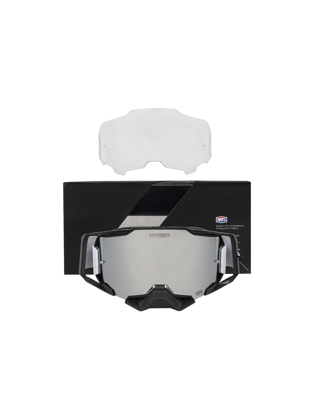 100% Armega Replica Goggles With Box BLK.F BLK.N SILVER Tint