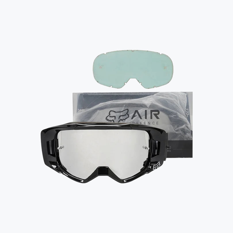 FOX Replica Goggles with Box Black Frame Silver/Clear Tint