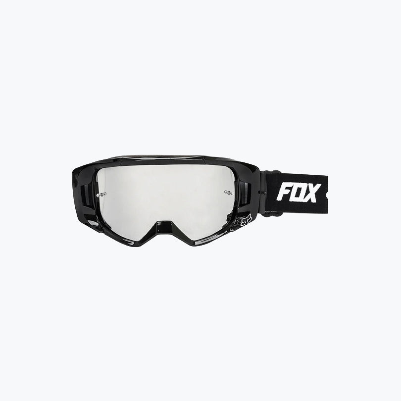 FOX Replica Goggles with Box Black Frame Silver/Clear Tint