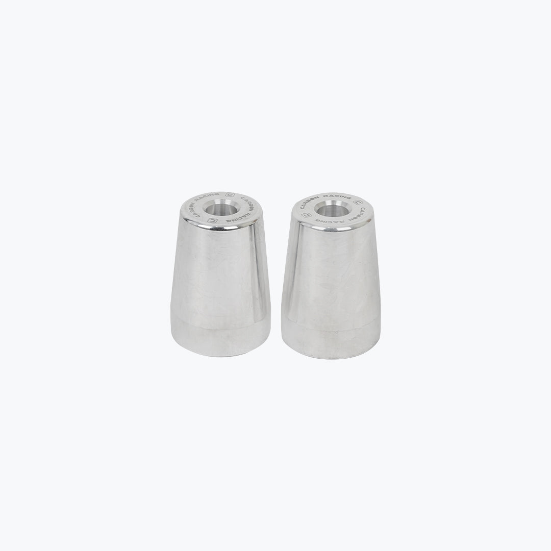 Carbon Racing CNC Aluminium Handlebar End Weights for RE Himalayan 450 - Silver