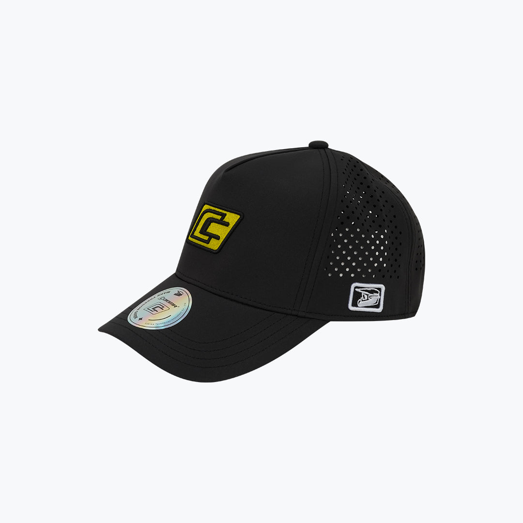 COKIMA Yellow White Quilted Logo Hat Type 1 Black Outdoor Riding Cap