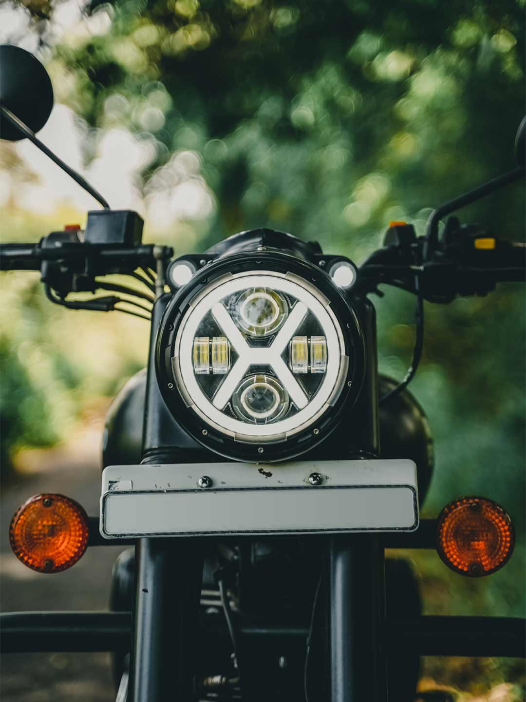 HJG 7 Inch X Type Headlight 45 Watts Universal LED Motorcycle Headlight