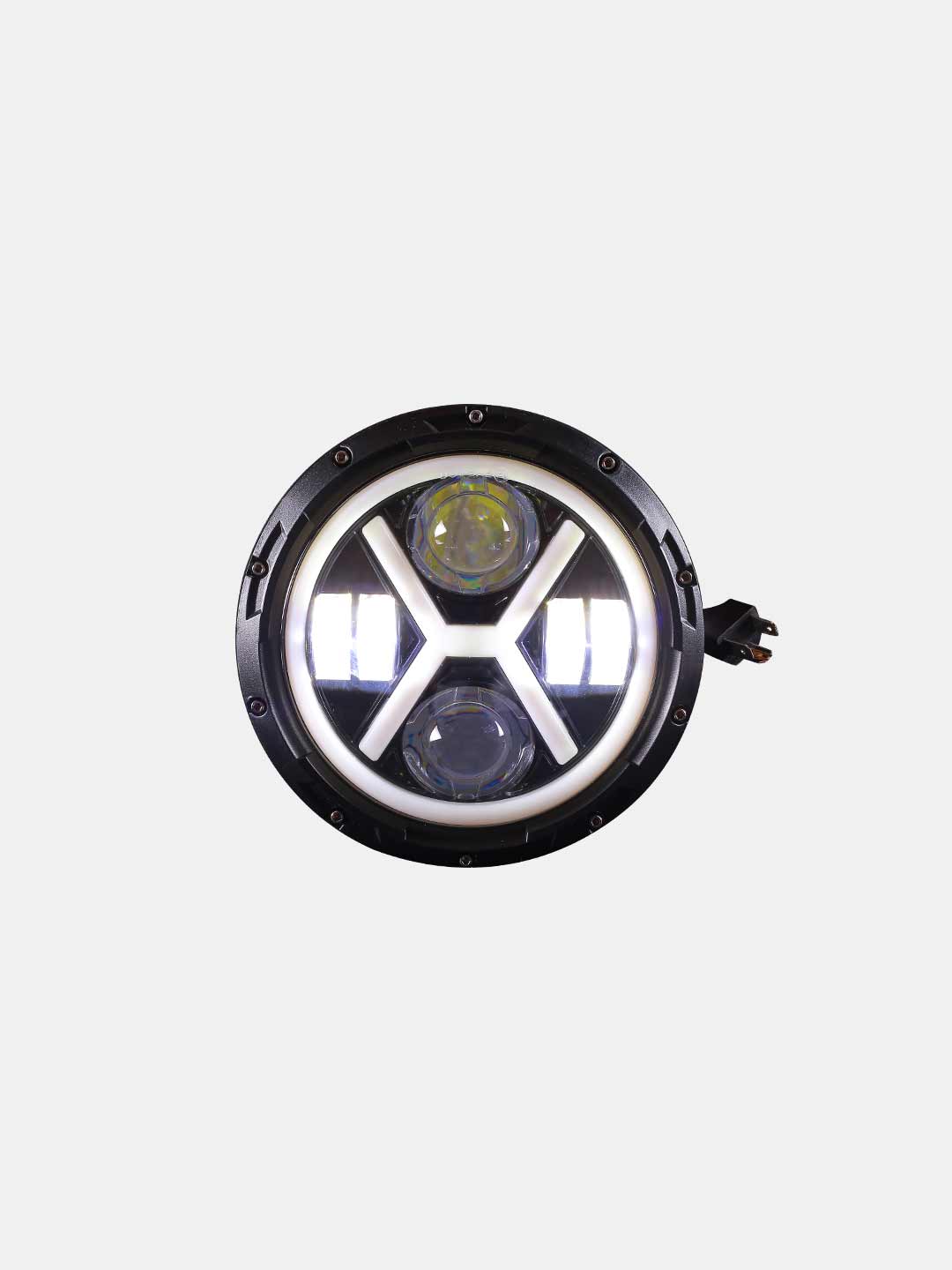 HJG 7 Inch X Type Headlight 45 Watts Universal LED Motorcycle Headlight