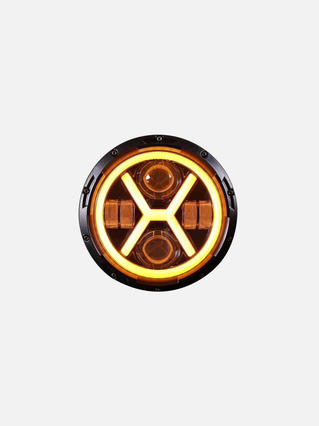HJG 7 Inch X Type Headlight 45 Watts Universal LED Motorcycle Headlight