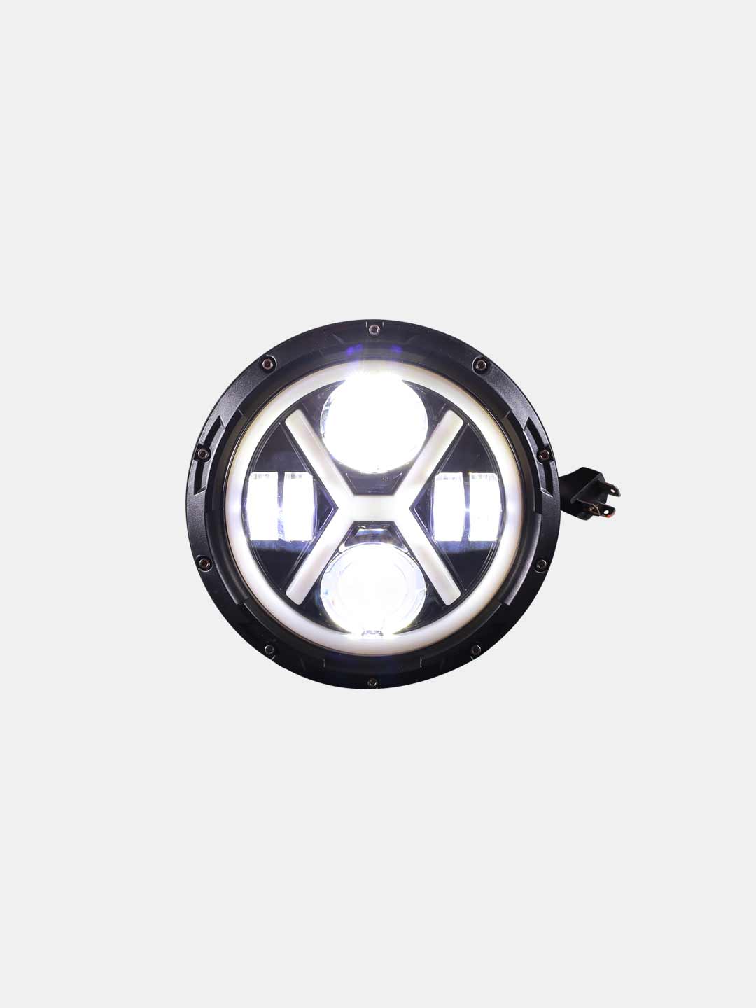 HJG 7 Inch X Type Headlight 45 Watts Universal LED Motorcycle Headlight