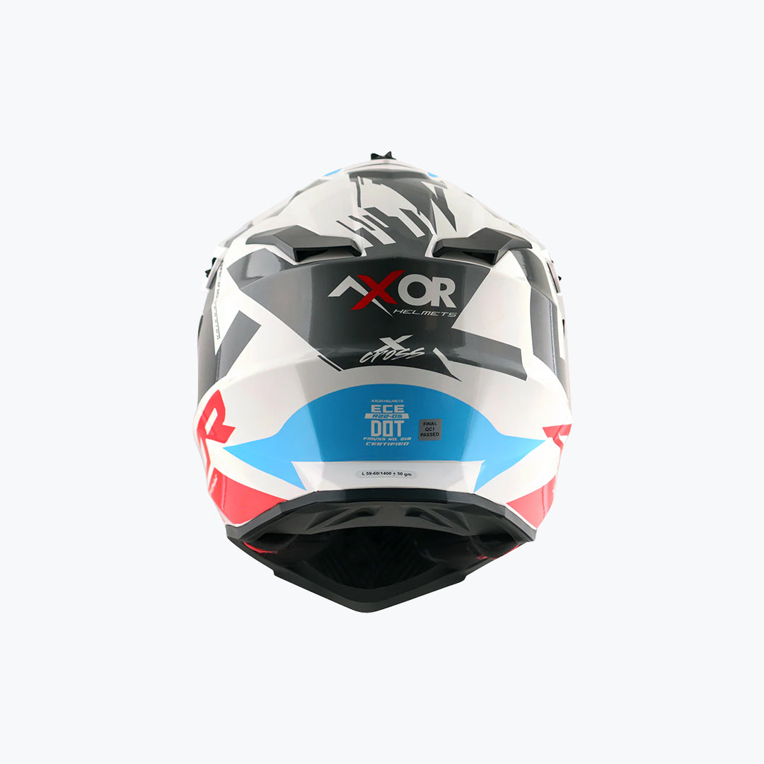 AXOR X-Cross X1 White Red Dual Sport Adventure Helmet