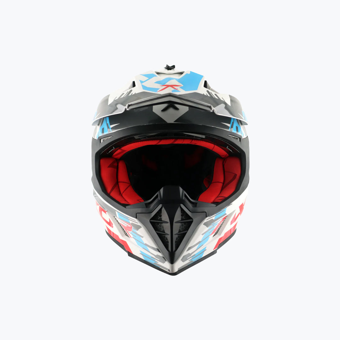 AXOR X-Cross X1 White Red Dual Sport Adventure Helmet