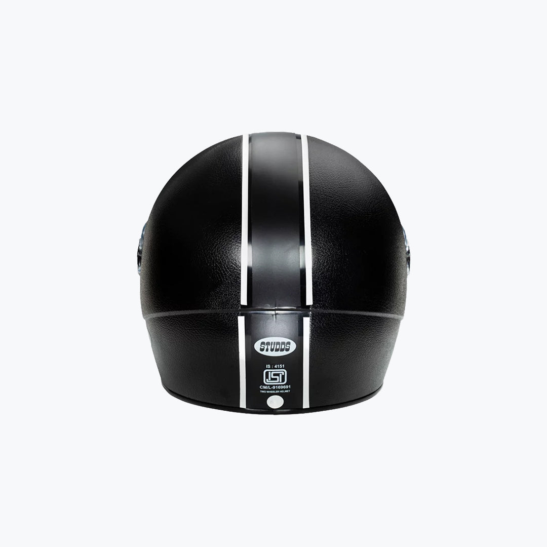 STUDDS Vogue Black Open Face Motorcycle Helmet